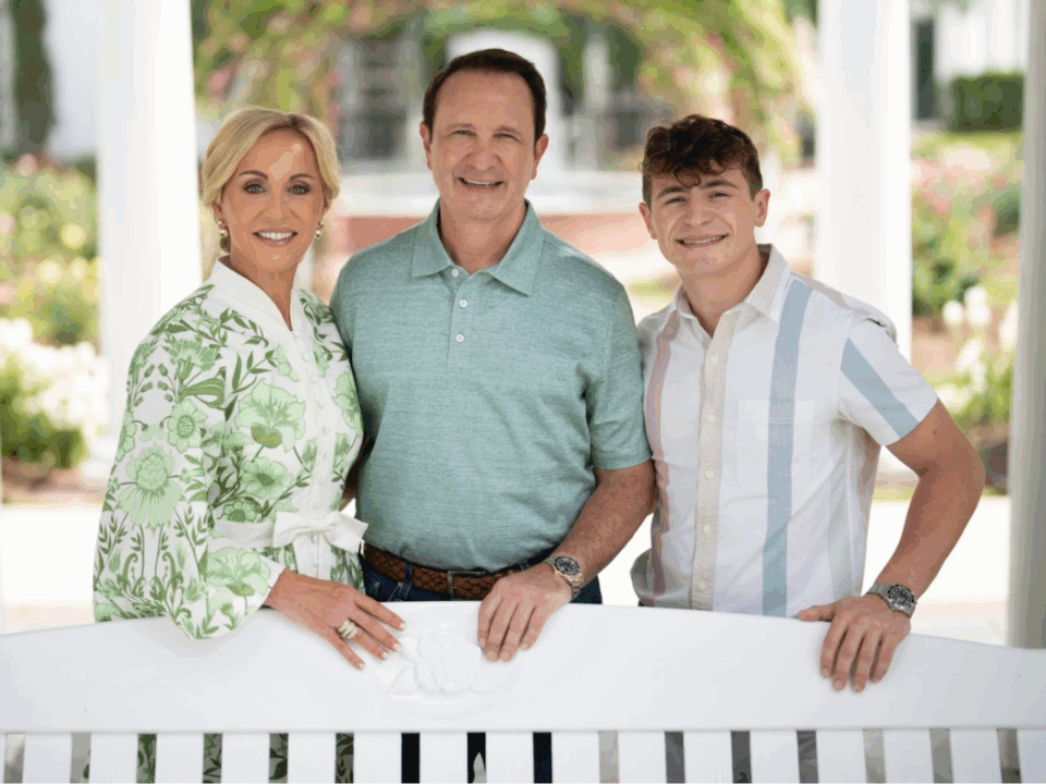 first lady sharon landry, governor landry, and their son jt landry