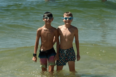 dylan and tyler at the beach during summer