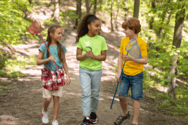 summer safety tips; kids walking outdoors