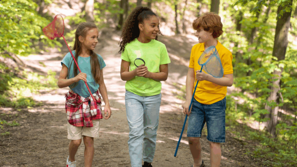 summer safety tips; kids walking outdoors