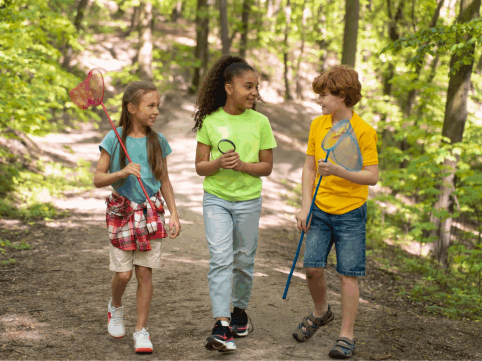 summer safety tips; kids walking outdoors