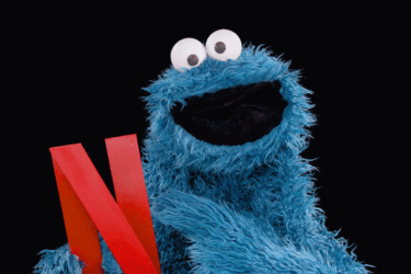 cookie monster holding n for netflix for sesame street