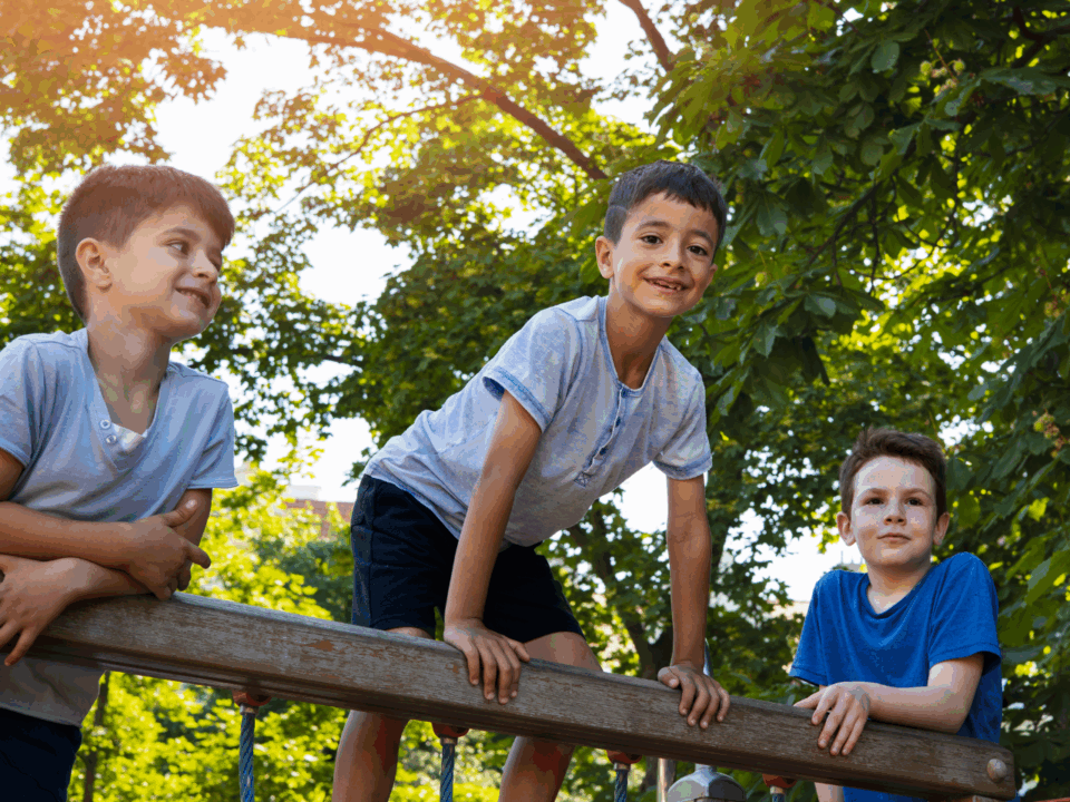 neighborhood kids playing outdoors