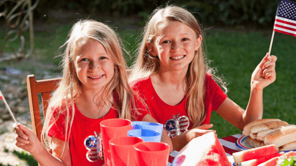 two girls dressed in fourth of july attire; fourth of july events