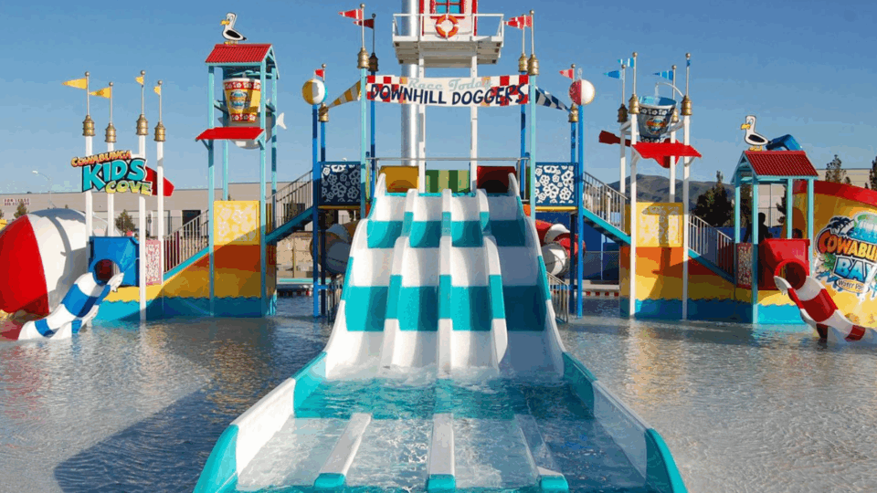 blue bayou water park; new management; photo of slides
