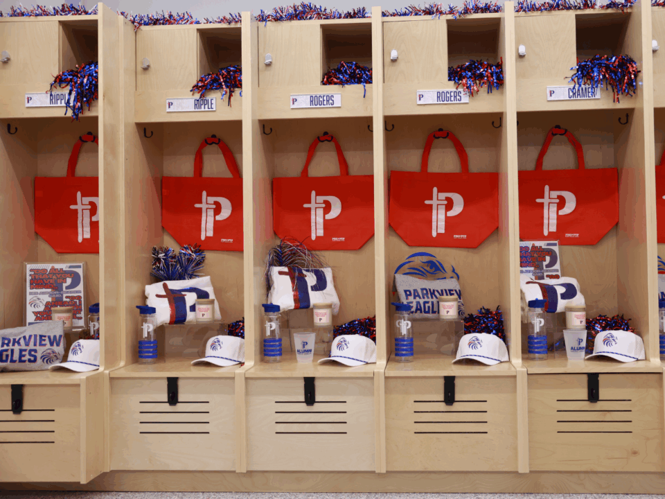stalls in parkview's new women's locker room