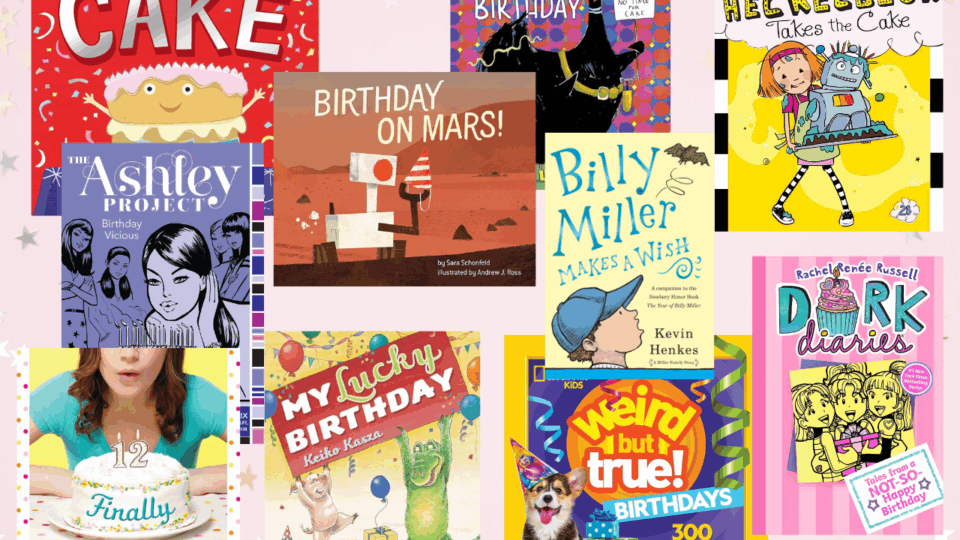 celebrate birthdays; collage of book covers