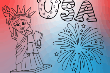 coloring pages for kids; fourth of july