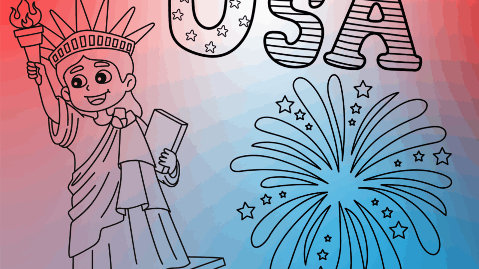 coloring pages for kids; fourth of july