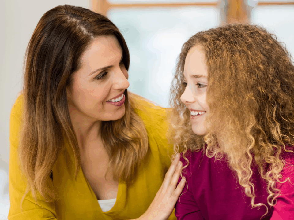 holy and healthy children; mom talking to daughter