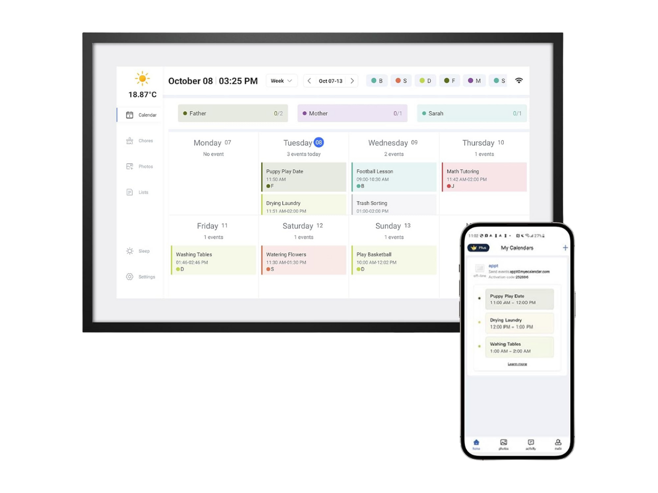 smart family digital calendar; back-to-school essentials