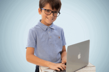 gifted child working on computer