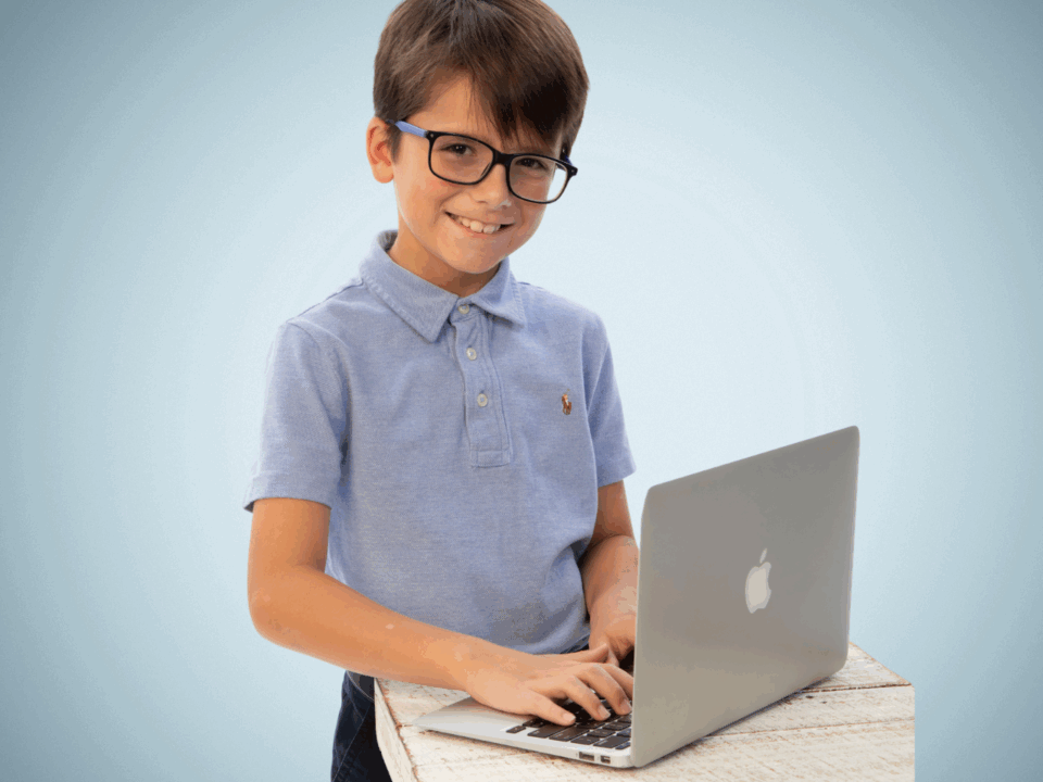 gifted child working on computer