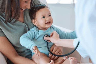 baby at pediatrician; height