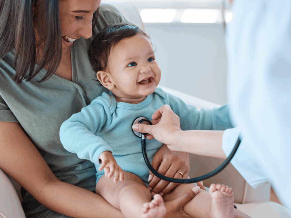 baby at pediatrician; height