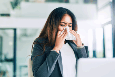 boost immune system; woman using tissue