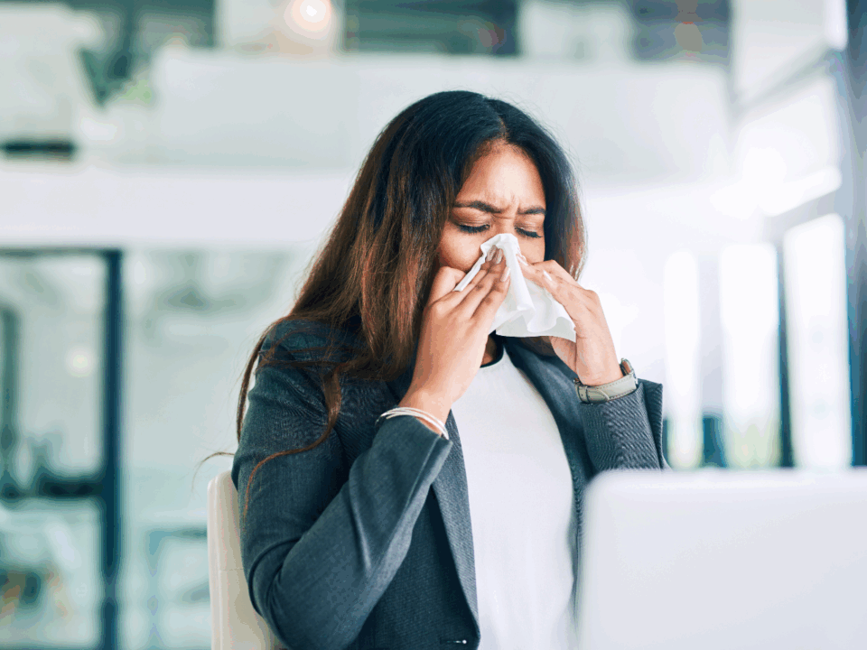 boost immune system; woman using tissue