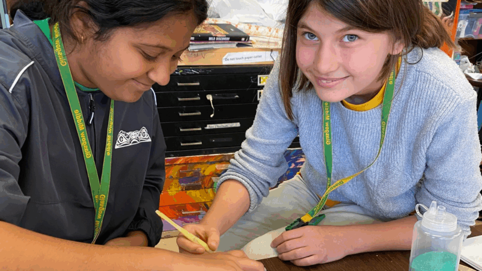 two girls in ebr's gifted & talented program