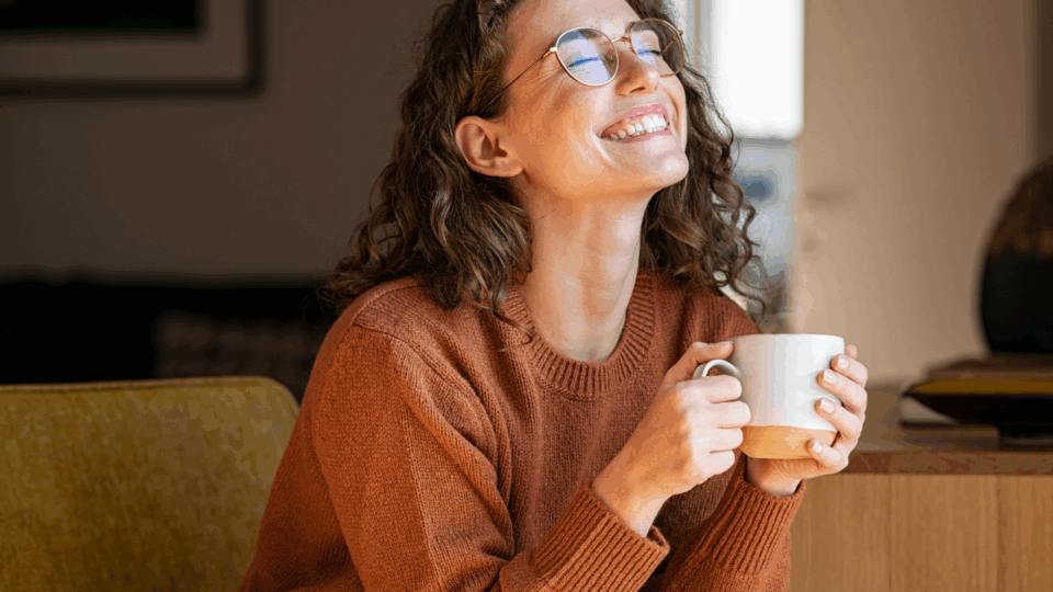 mom drinking coffee to recharge