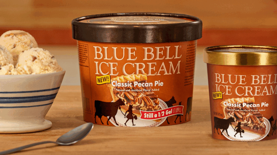 classic pecan pie ice cream; blue bell