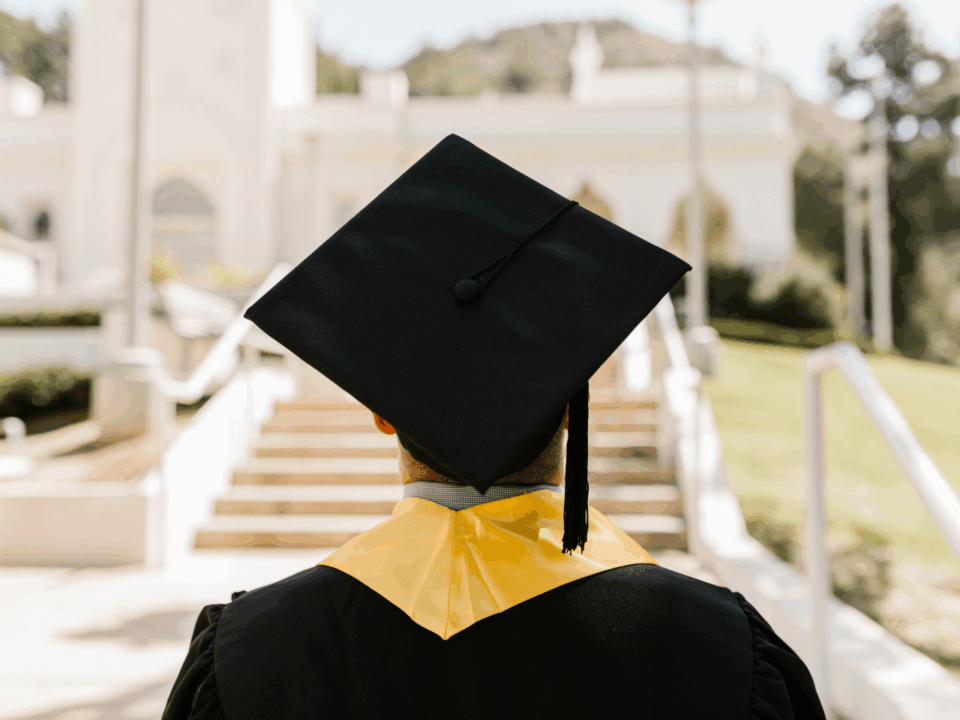 distracted driving awareness; student in cap and gown