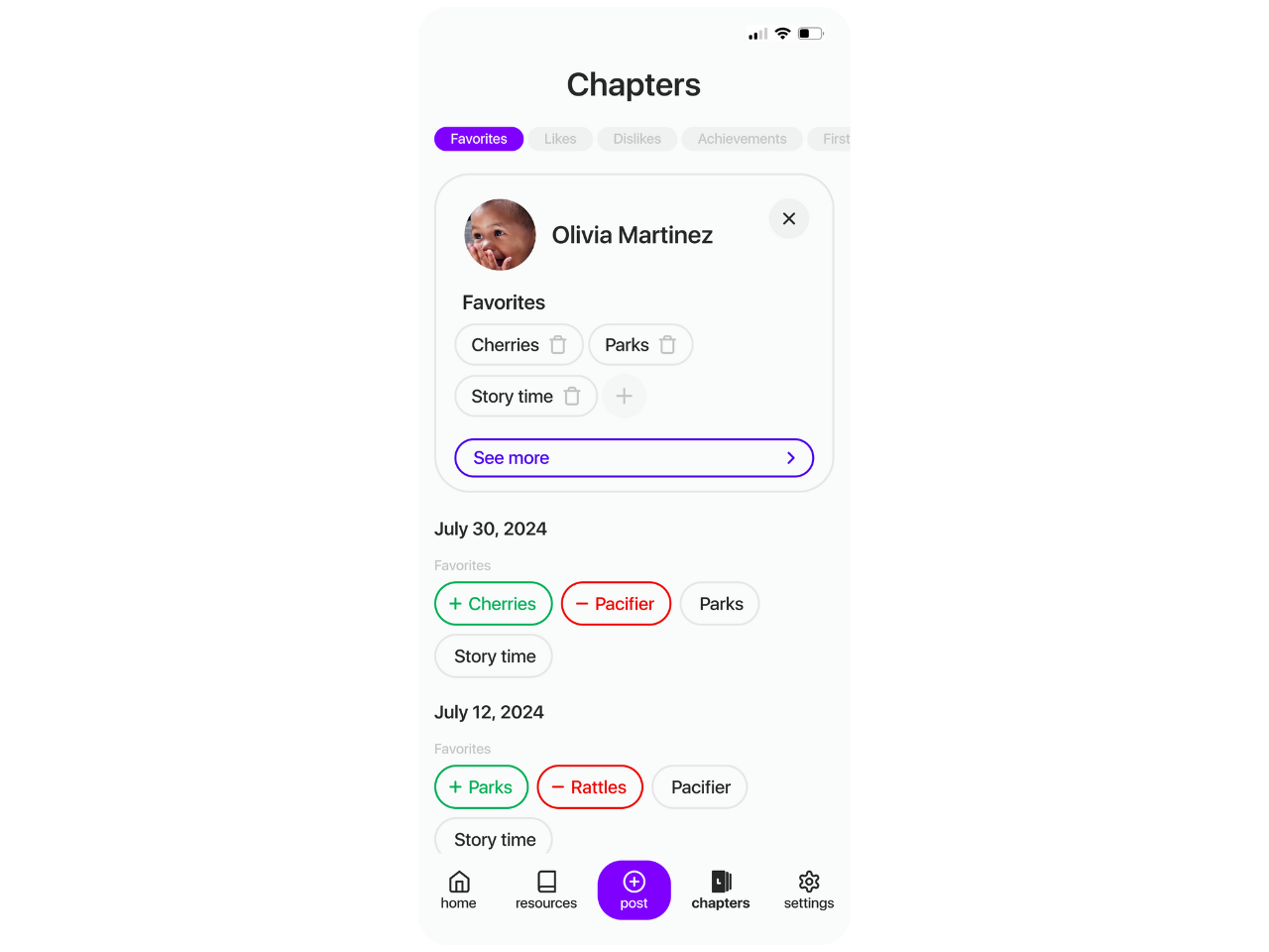baby book 2.0 chapter screenshot