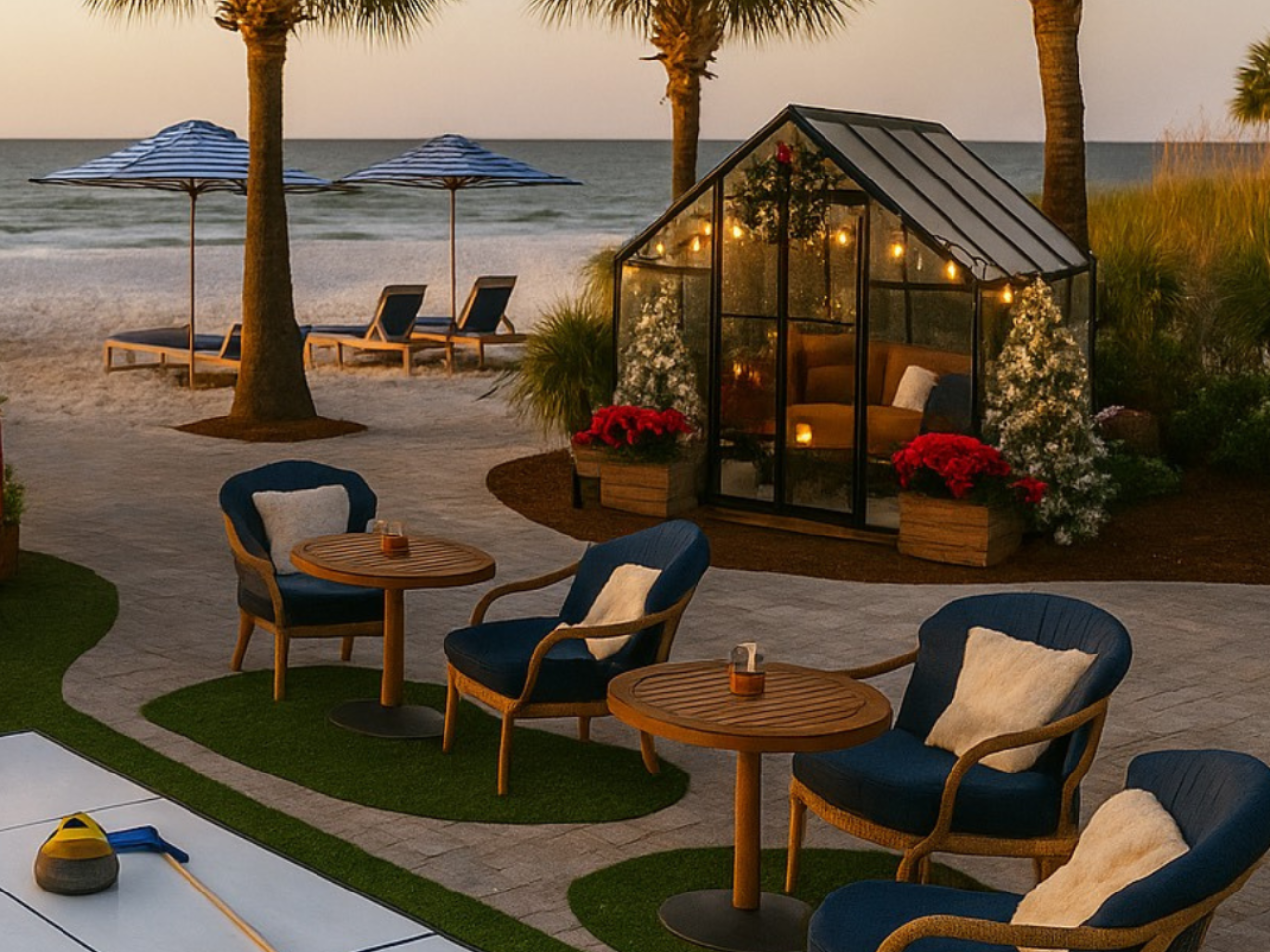 Winter WonderIsland; chalet on the beach