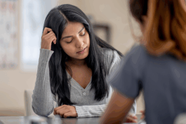 mental health resources for families; woman talking to another woman