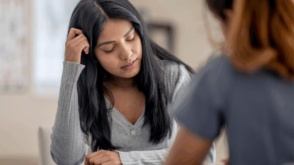 mental health resources for families; woman talking to another woman