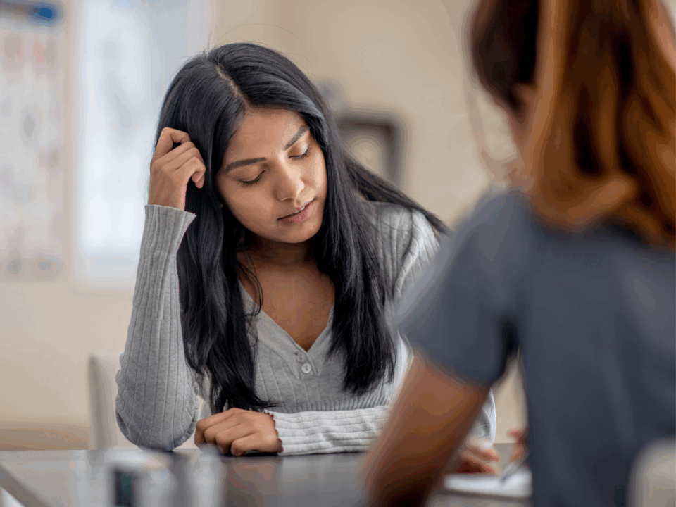 mental health resources for families; woman talking to another woman