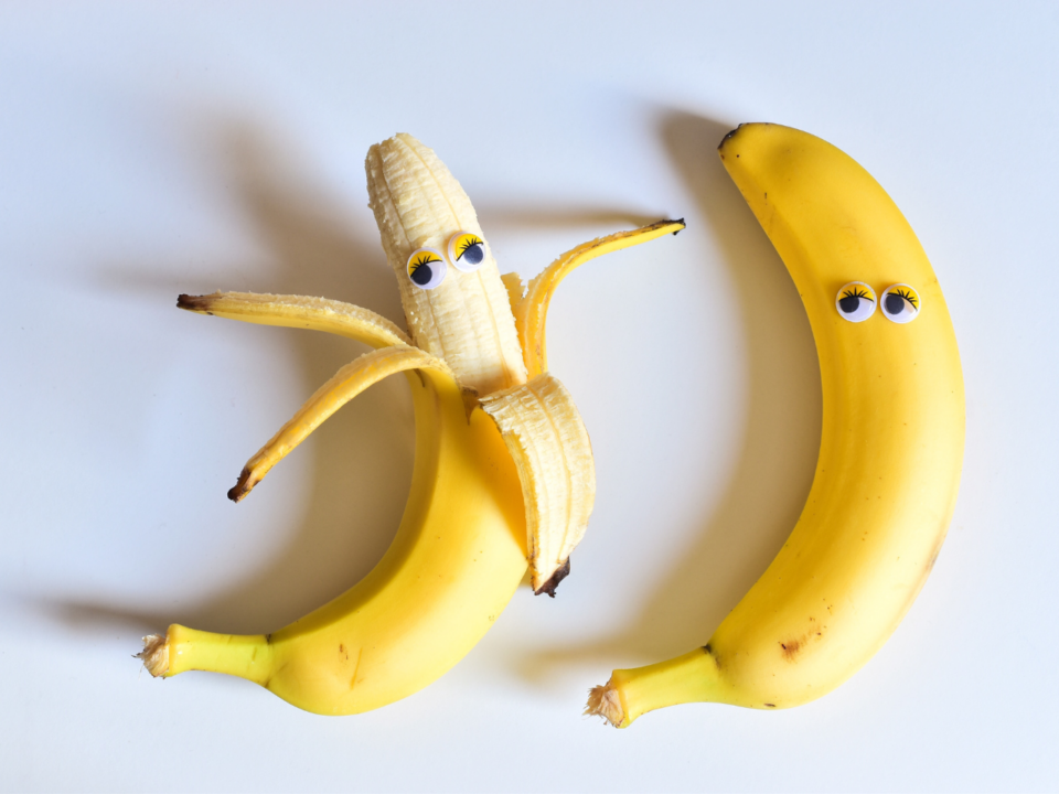 April Fools’ Day crafts; bananas with googly eyes on them