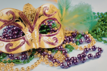 Mardi Gras masks and beads